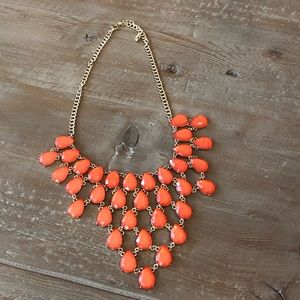 Bancroft Caty Stone Bib Necklace Orange/Coral - NWOT